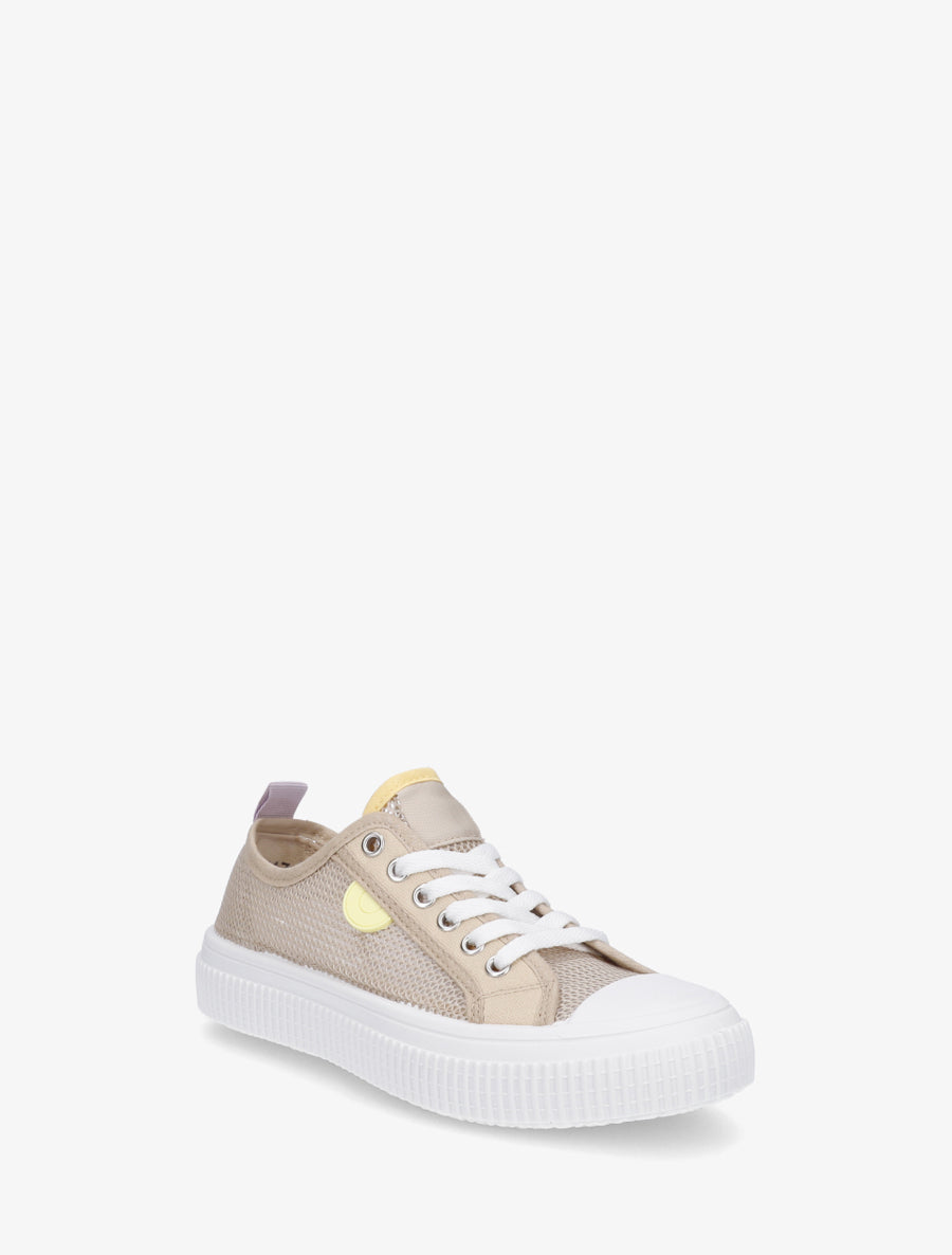 Tennis basique en tissu ajouré - Beige - 2
