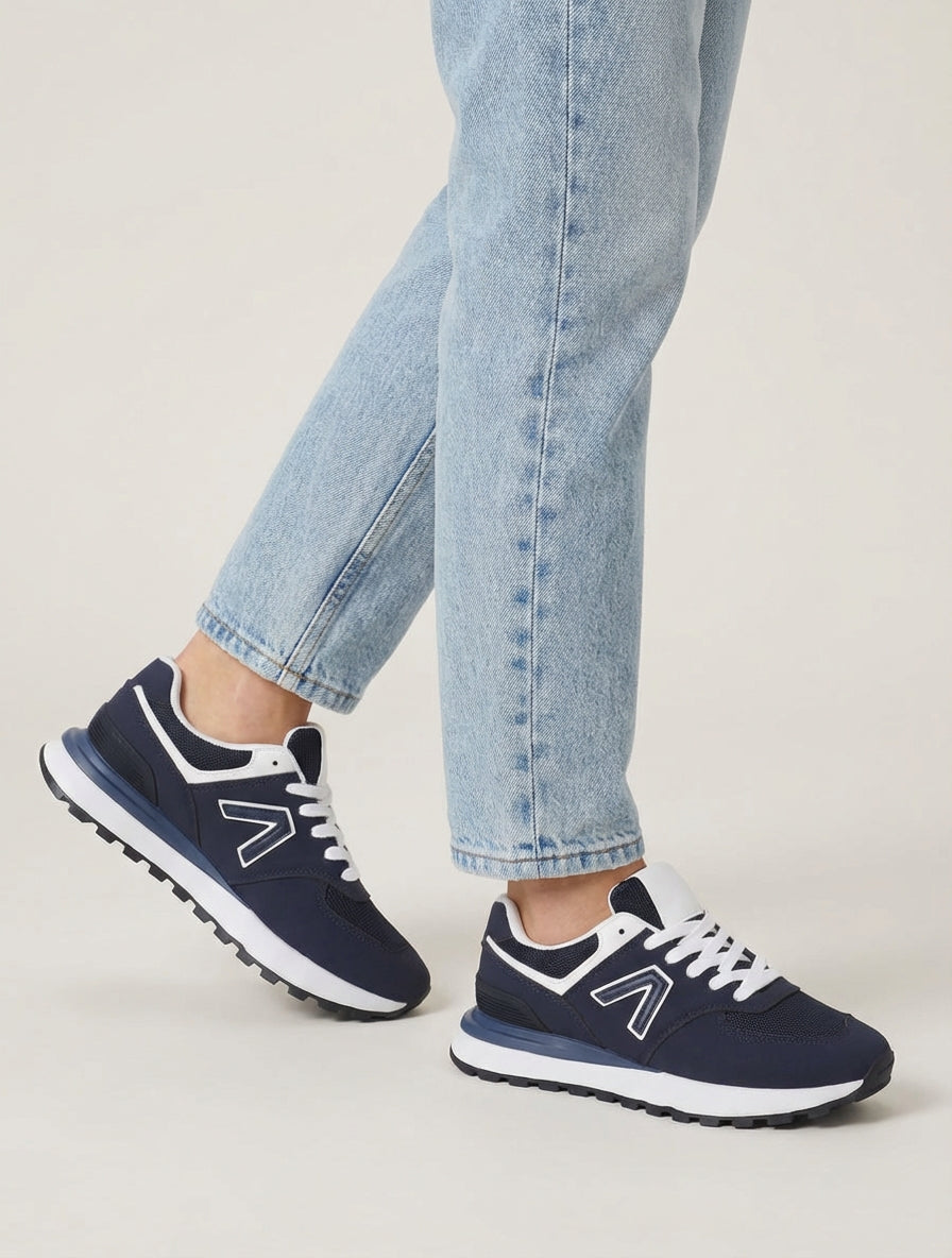 Zapatillas de gamuza y tela - Marine
