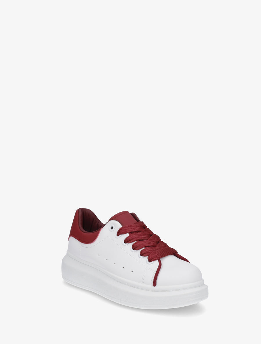Sneakers en simili bicolore - Bordeaux - 2