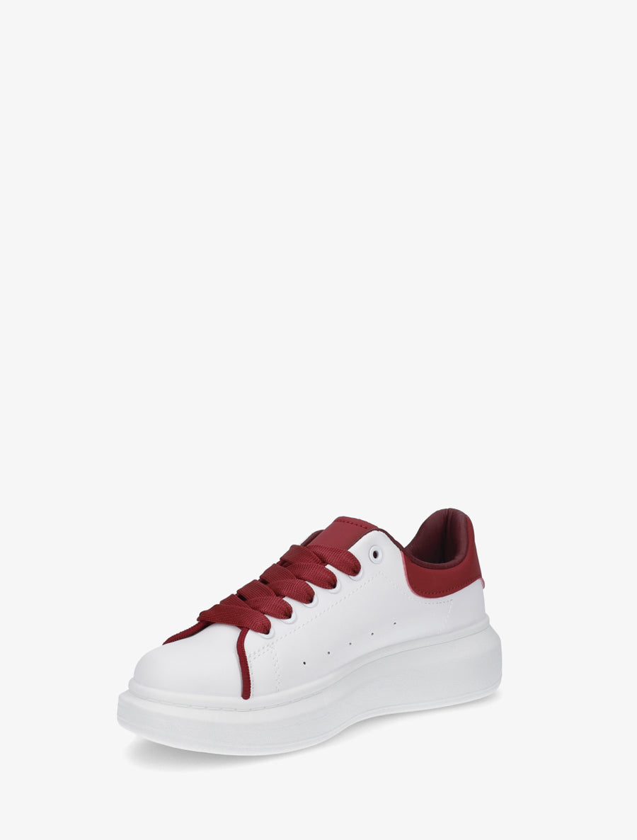 Sneakers en simili bicolore - Bordeaux - 3