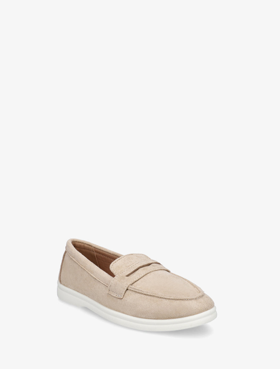 Mocassins unis en suédine - Beige - 2