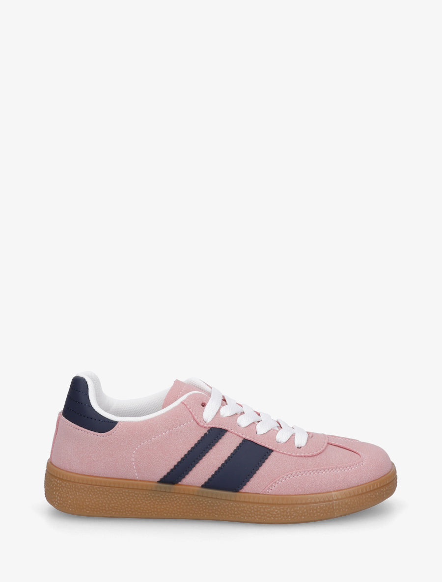 Sneakers à bandes contrastantes - Rose - 1