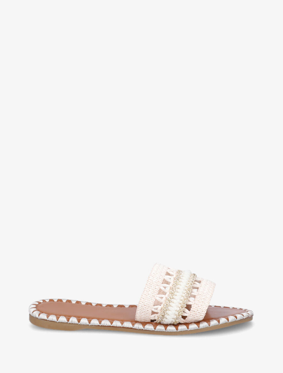Claquette à semelle stylisée - Beige - 1