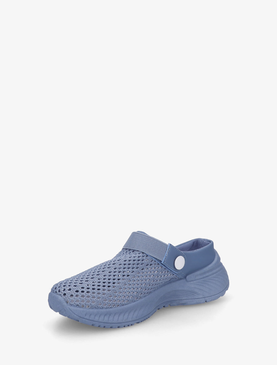 Sabots en toile à bride élastiquée - Bleu clair - 3