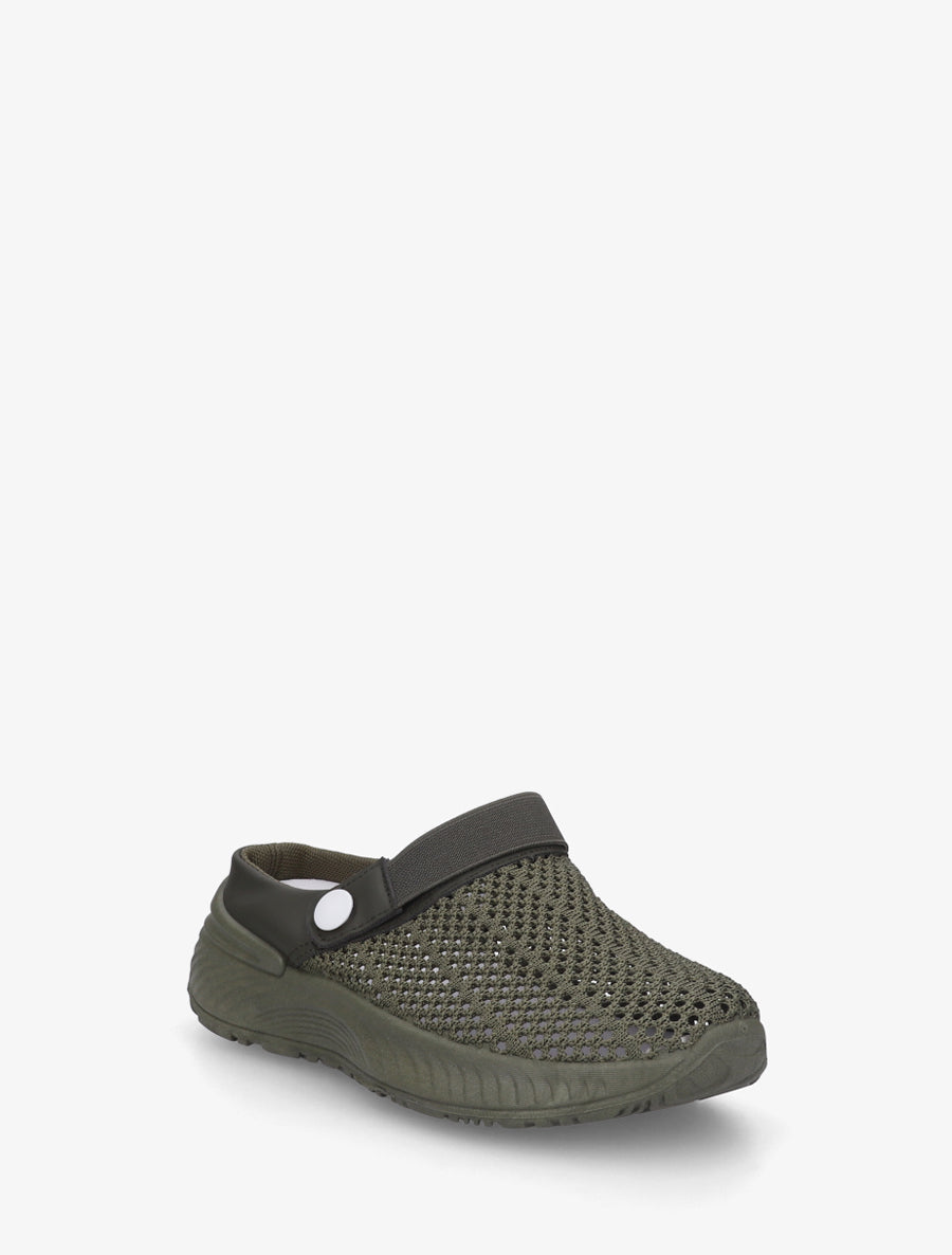 Sabots en toile à bride élastiquée - Kaki - 2