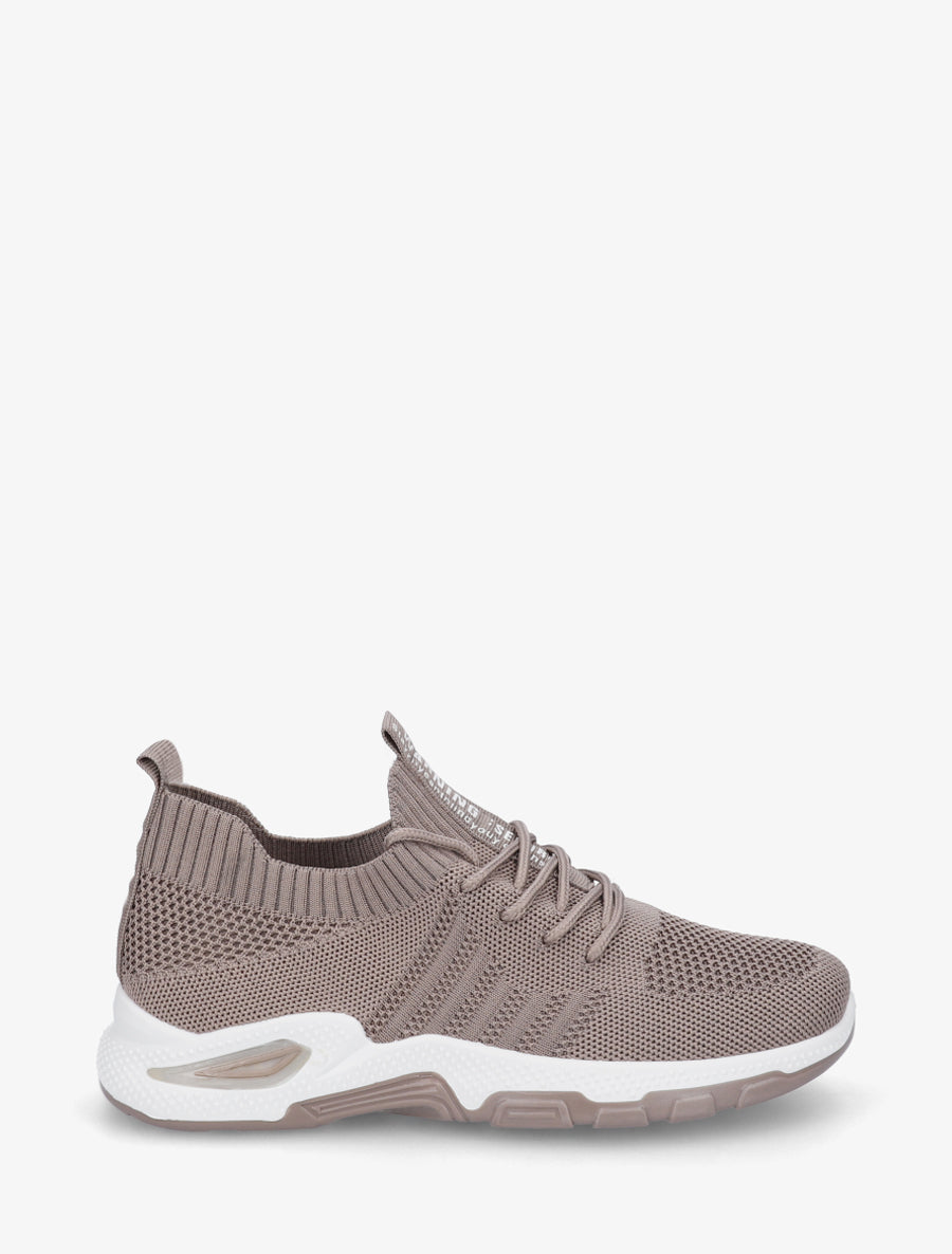 Baskets souples en maille - Taupe - 1