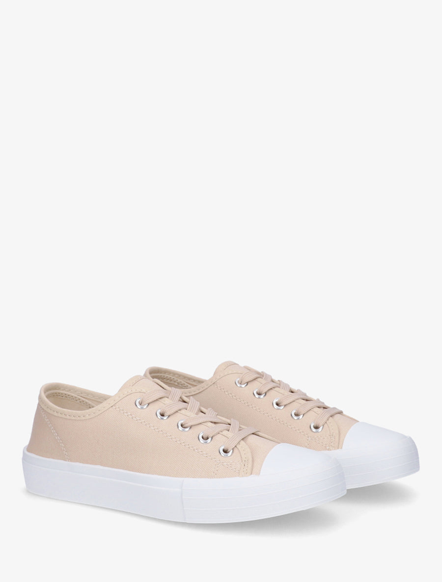 Tennis unis en toile - Beige - 4