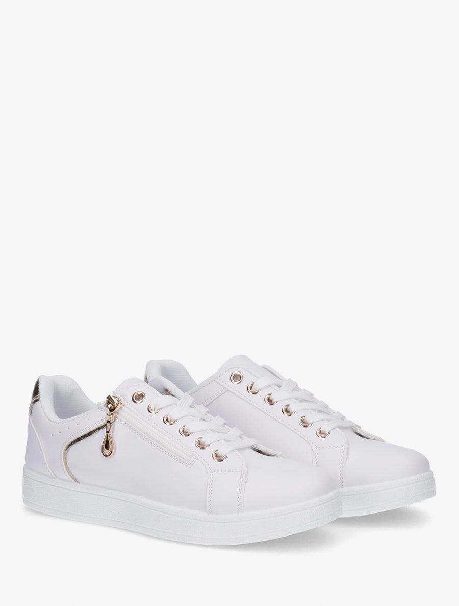 Baskets en simili à zip décoratif - Or - 4