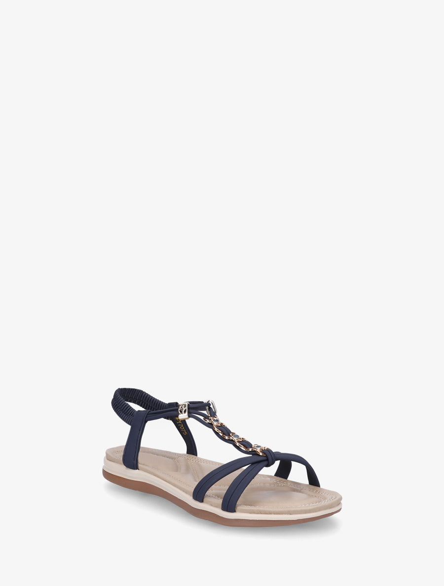 Nu-pieds à empiècement bijoux - Bleu - 2
