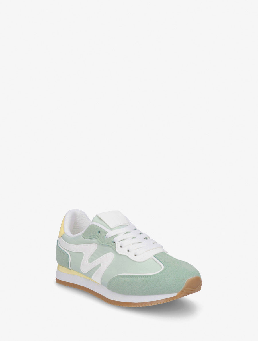 Zapatillas con inserciones de nobuk - Verde agua