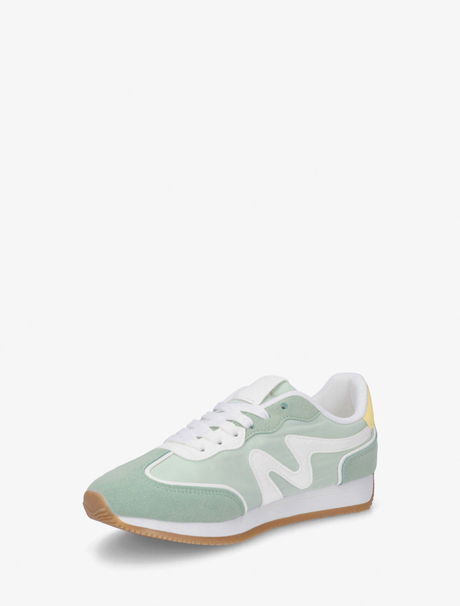 Zapatillas con inserciones de nobuk - Verde agua