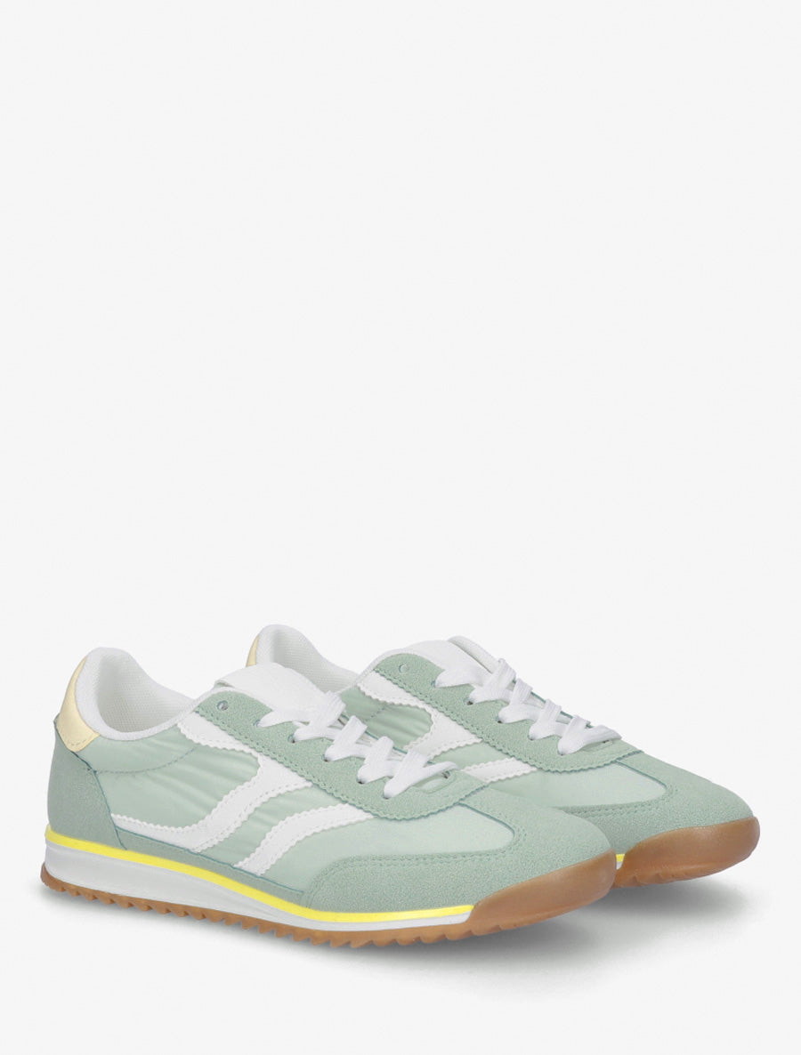 Zapatillas clásicas con franjas dentadas - Verde almendra