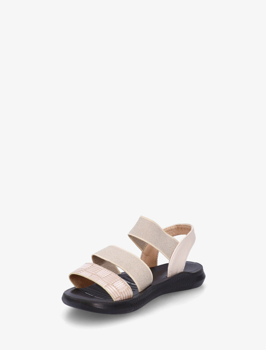 Nu-pieds à brides élastiquées - Beige - 3