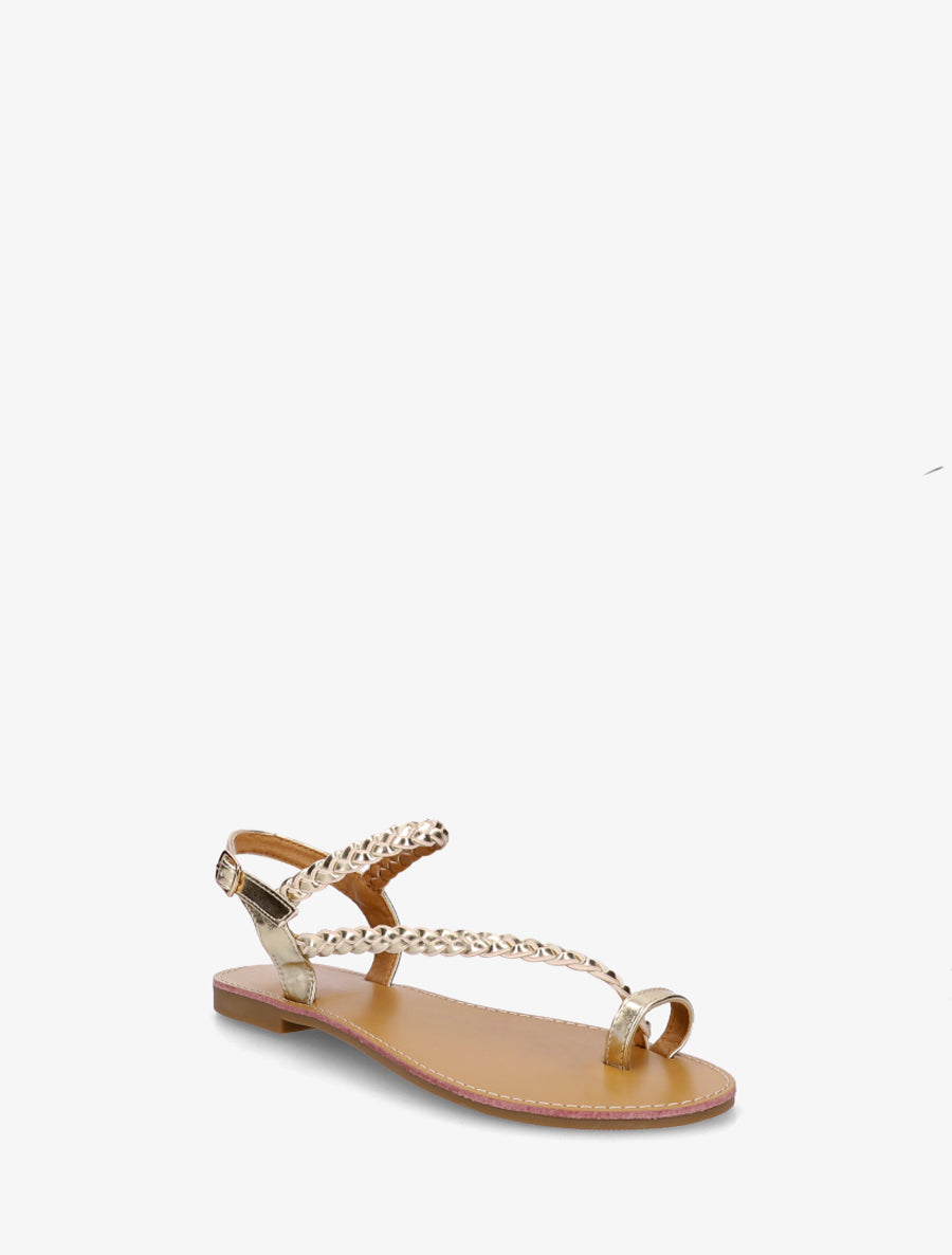 Nu-pieds tressés et irisés à entredoigt - Or - 2
