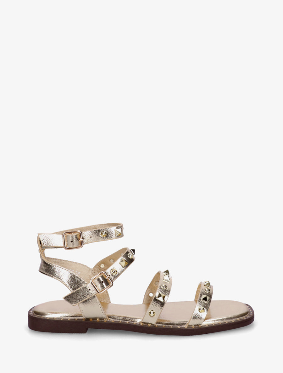 Nu-pieds à multibrides cloutées - Or - 1