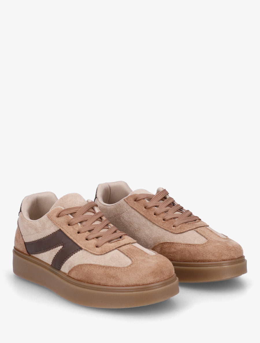Sneakers à semelle en caoutchouc - Camel - 4