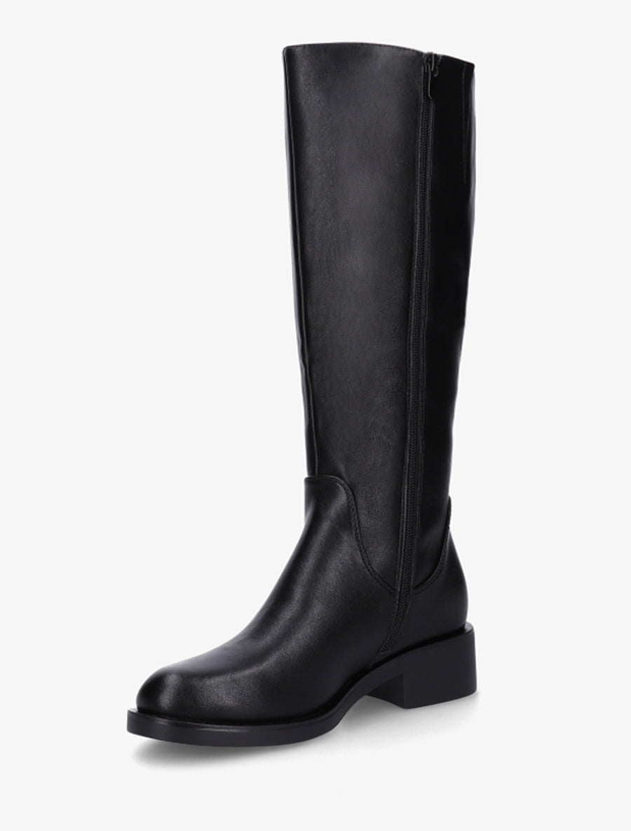 Bottes plates basiques en simili - Noir - 3