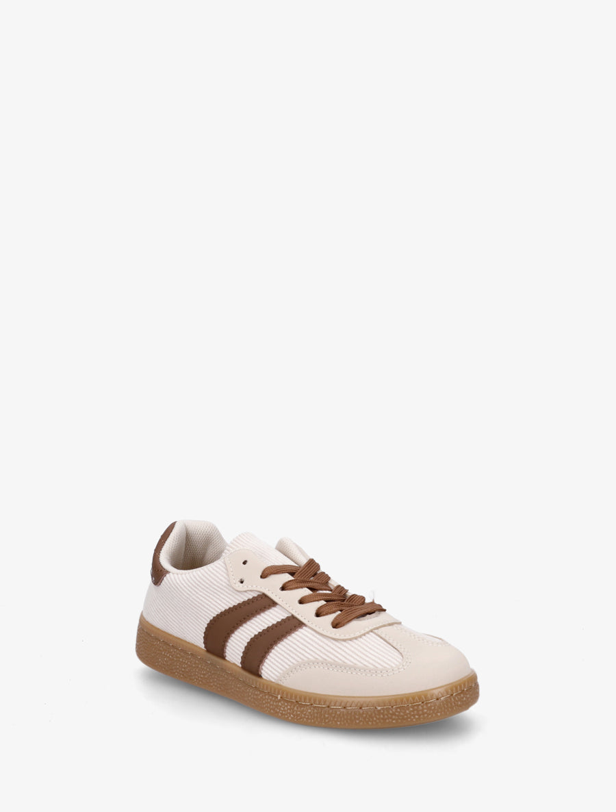 Sneakers en tissu côtelé - Beige - 2