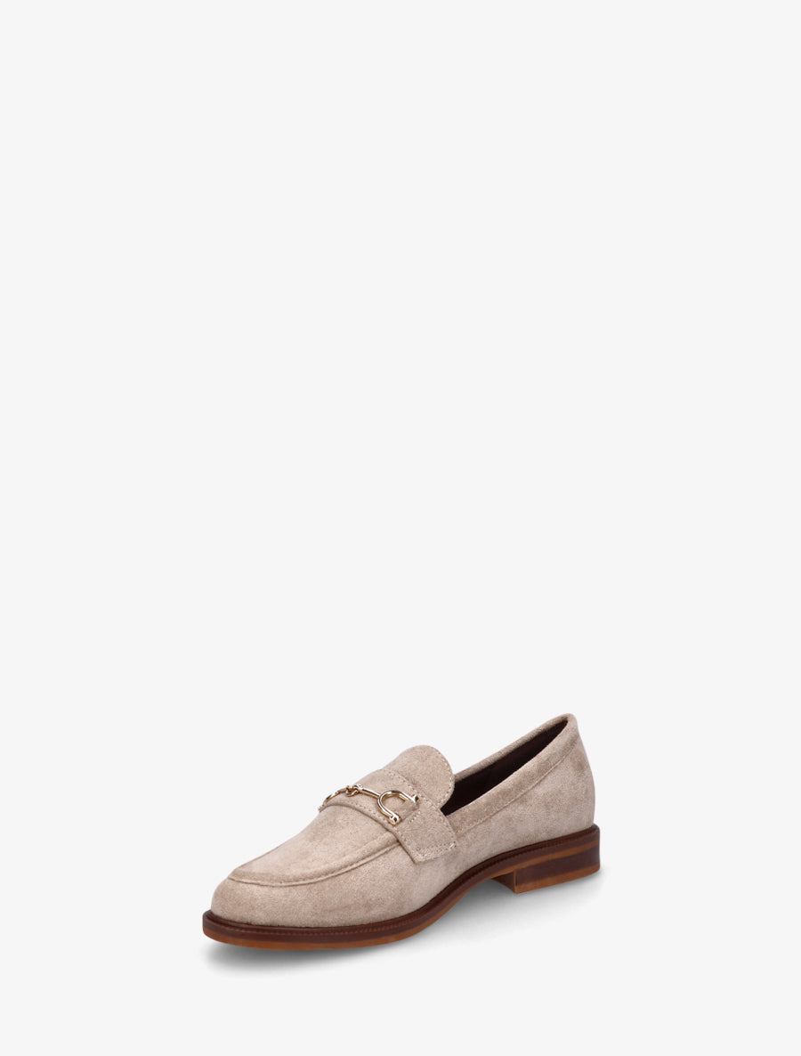Mocassins en suédine à boucle métallique - Taupe - 3
