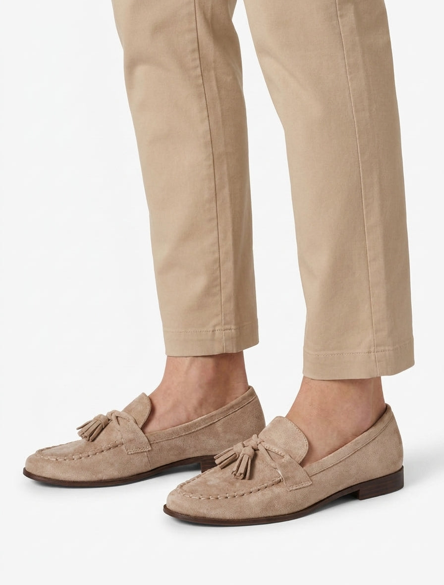 Mocasines de ante con borlas - Topo