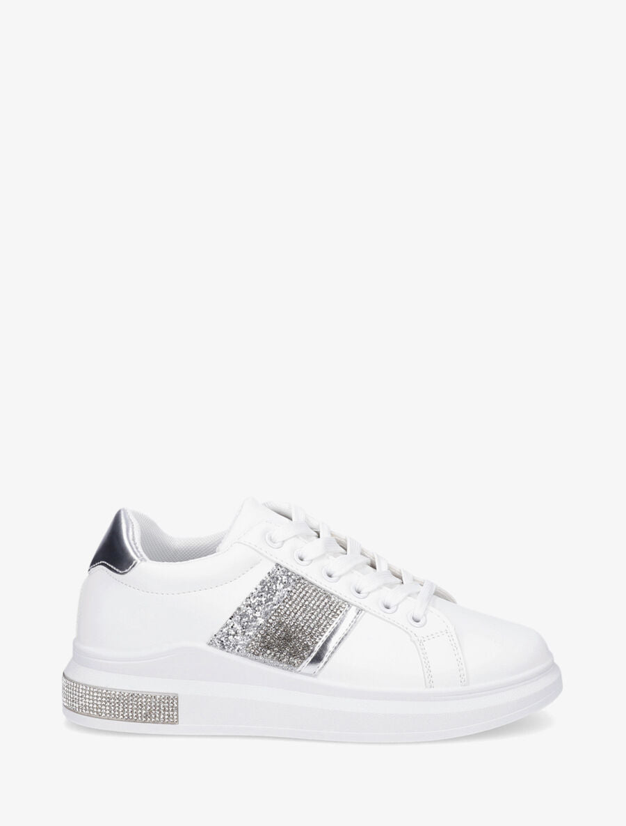 Baskets à strass et paillettes - Argent - 1