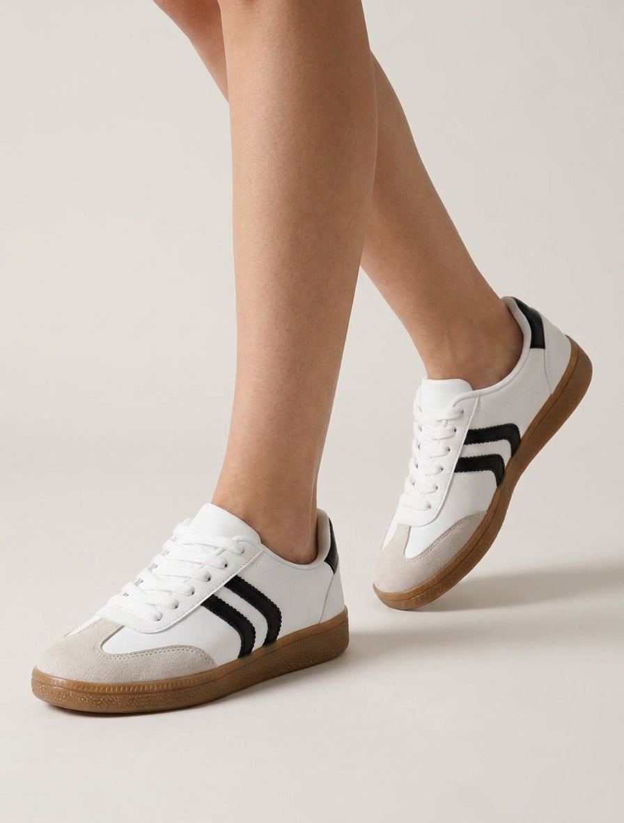 Zapatillas efecto nobuk con suela de goma - Blanco
