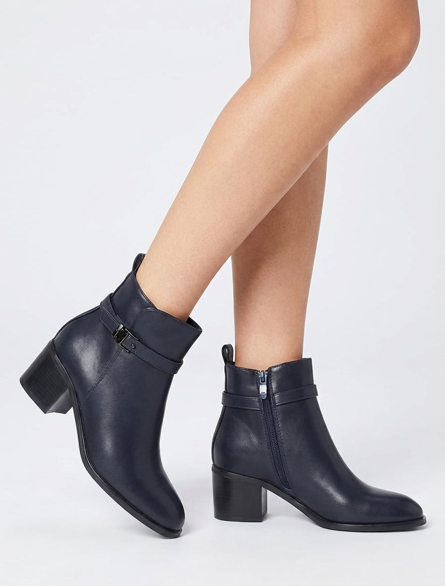 Botines de imitación con tacón - Marine