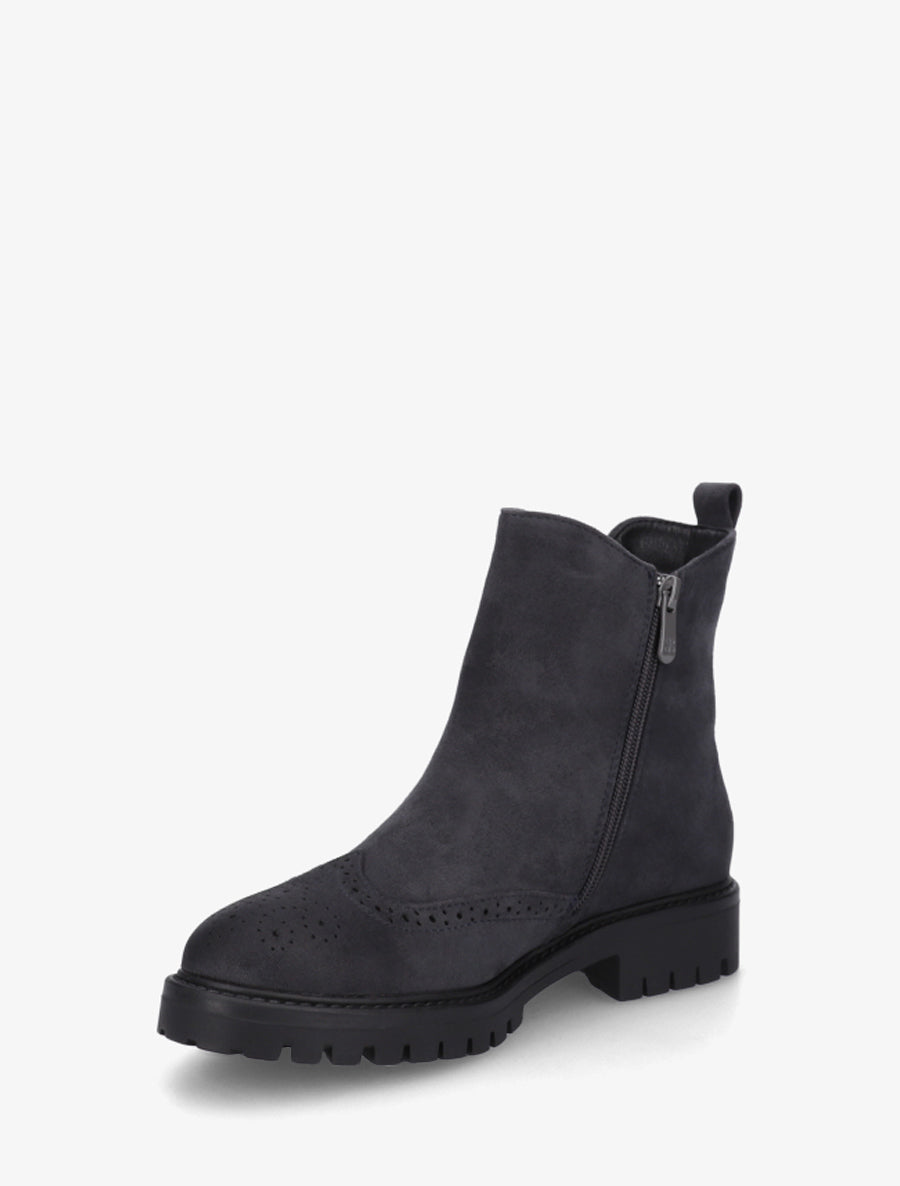 Bottines élastiquées en suédine - Bleu nuit - 3