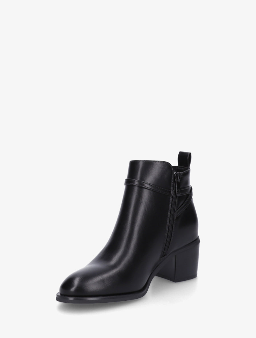 Bottines élastiquées en simili - Noir - 3