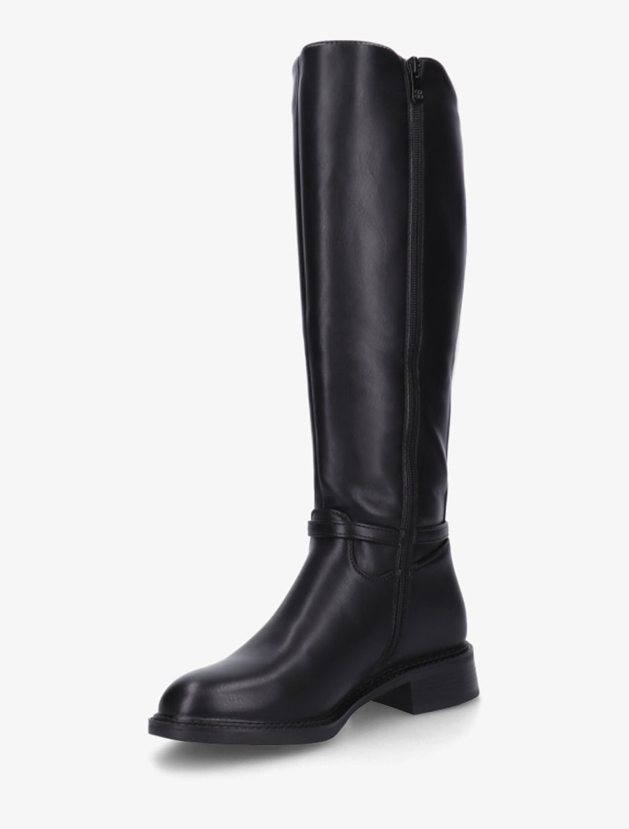 Bottes élastiquées en simili - Noir - 3