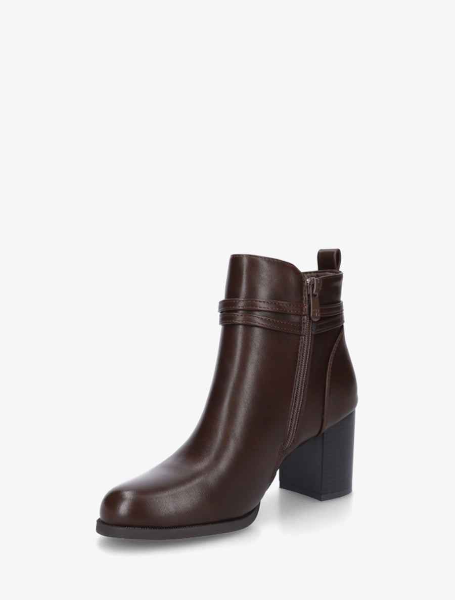 Bottines classiques en simili - Marron - 3