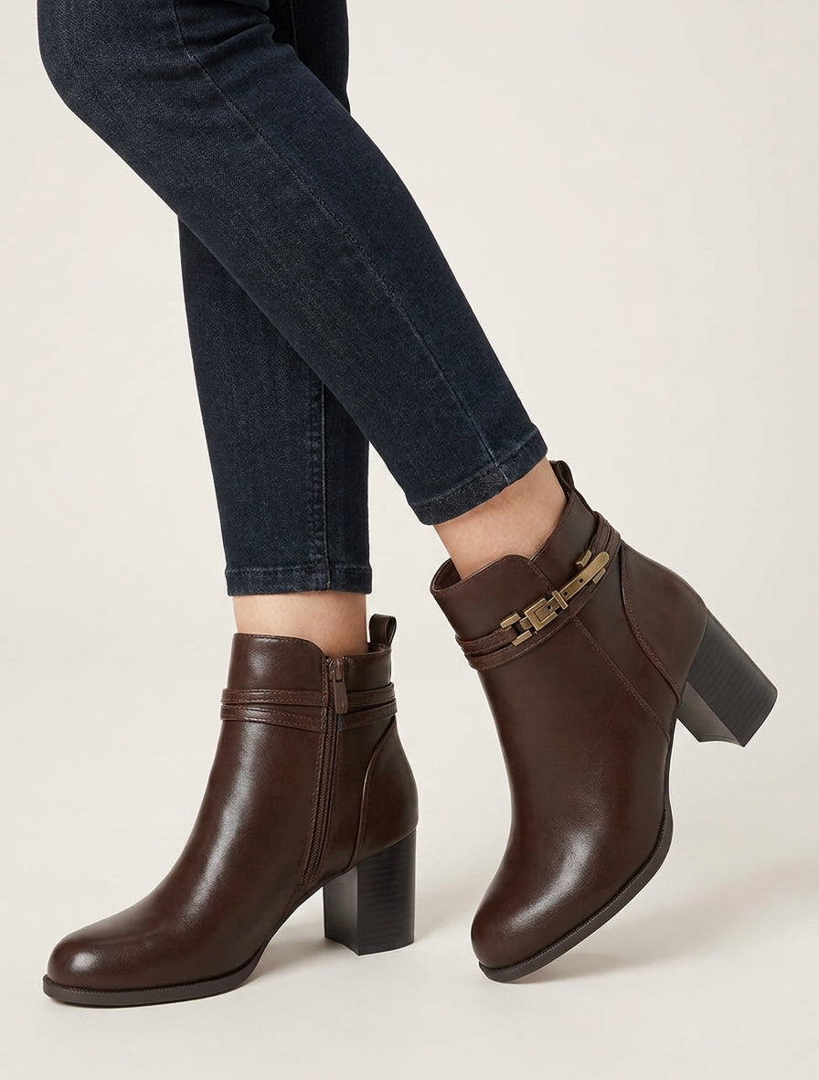 Botines clásicas de imitación - Marrón