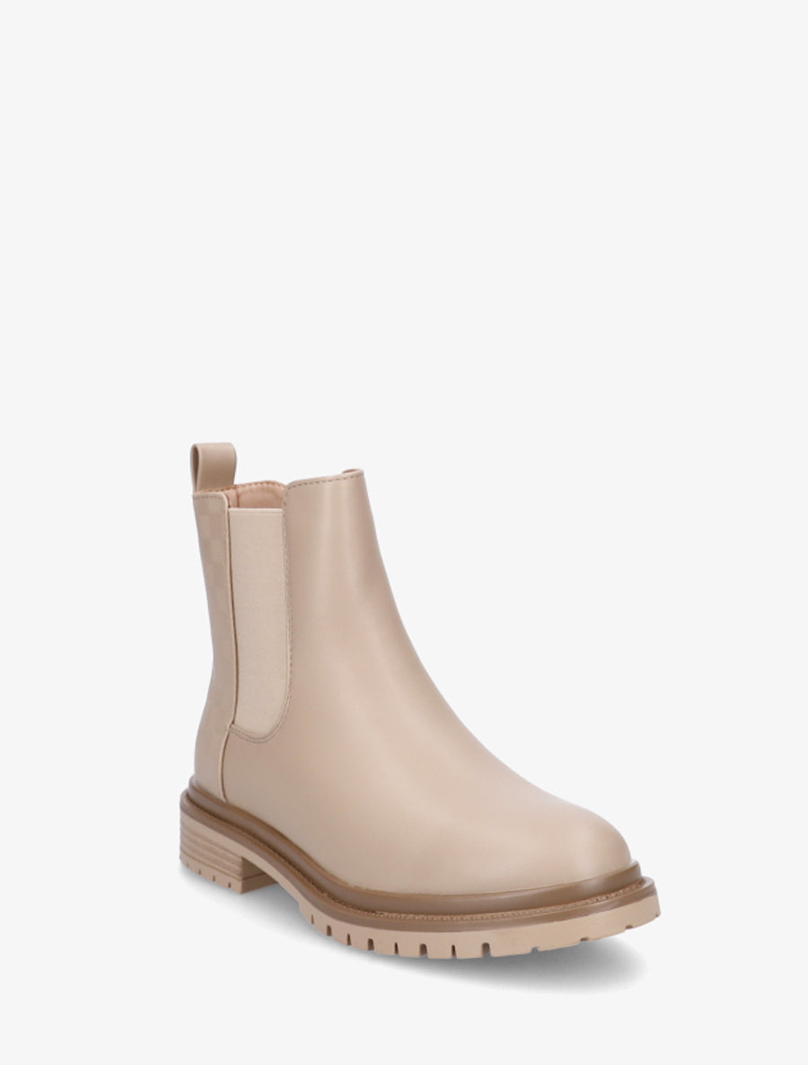 Bottines élastiquées à contrefort damier - Taupe - 2