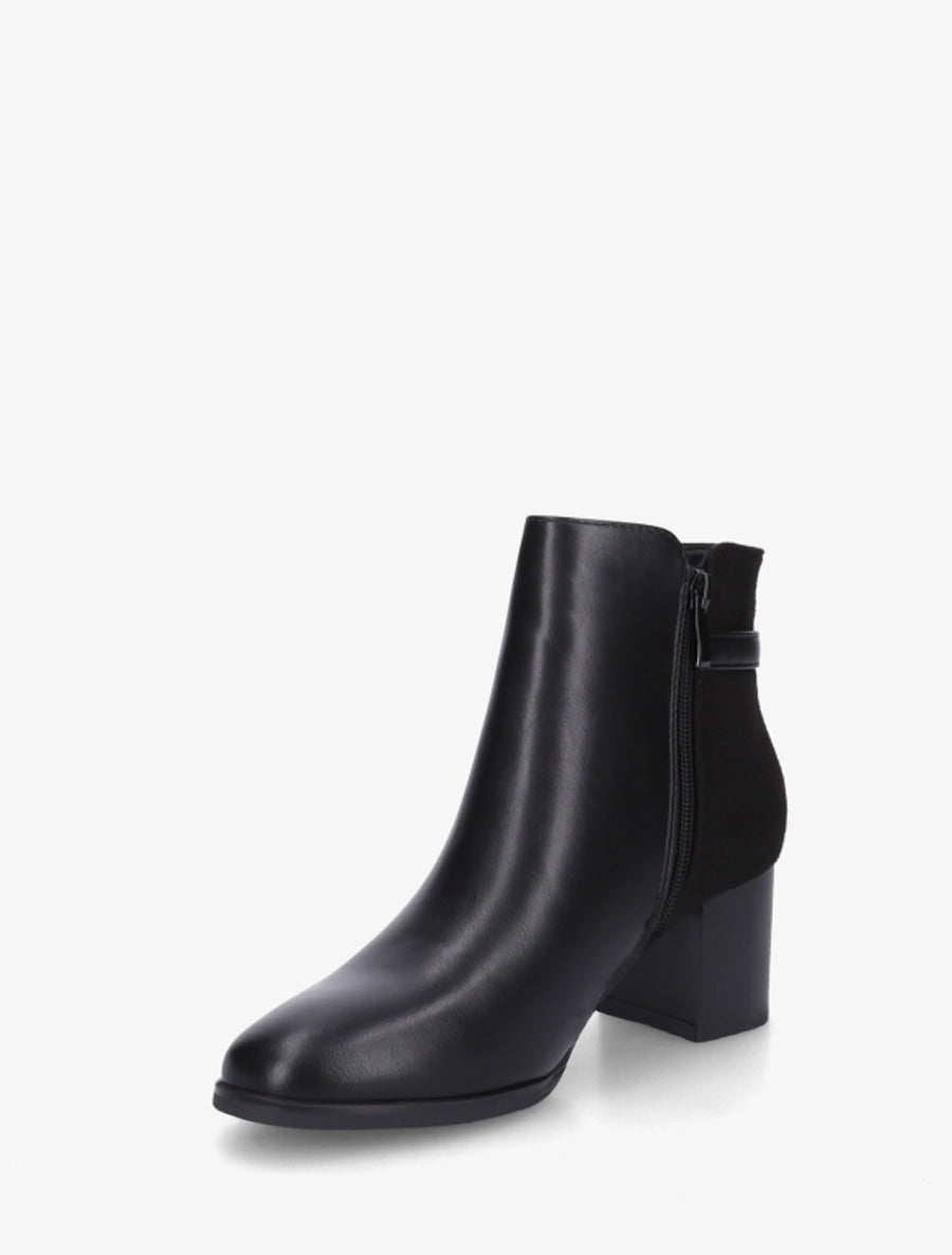 Bottines bimatière à boucle strassée - Noir - 3