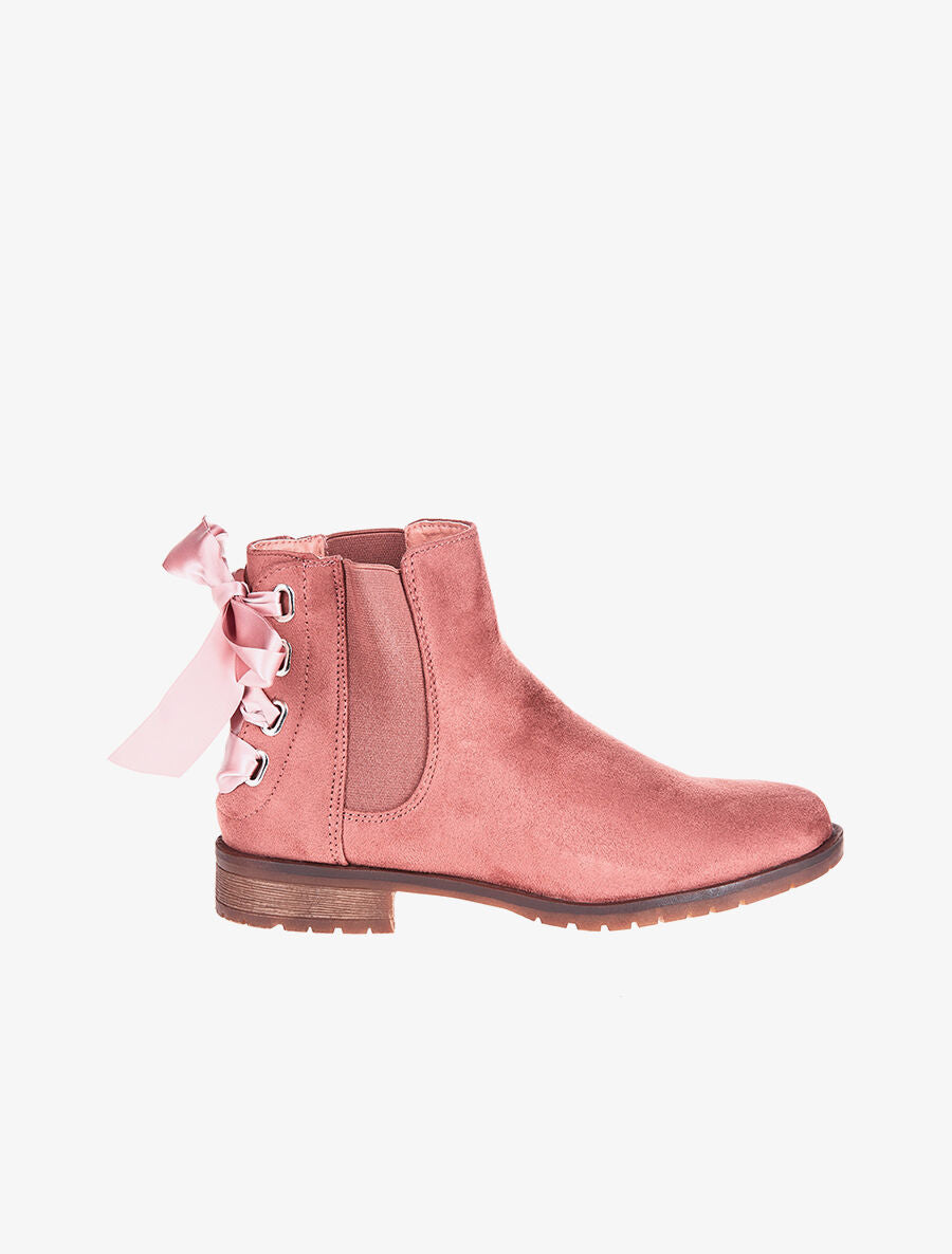 Chelseas suédine noeud ruban - rose - 1