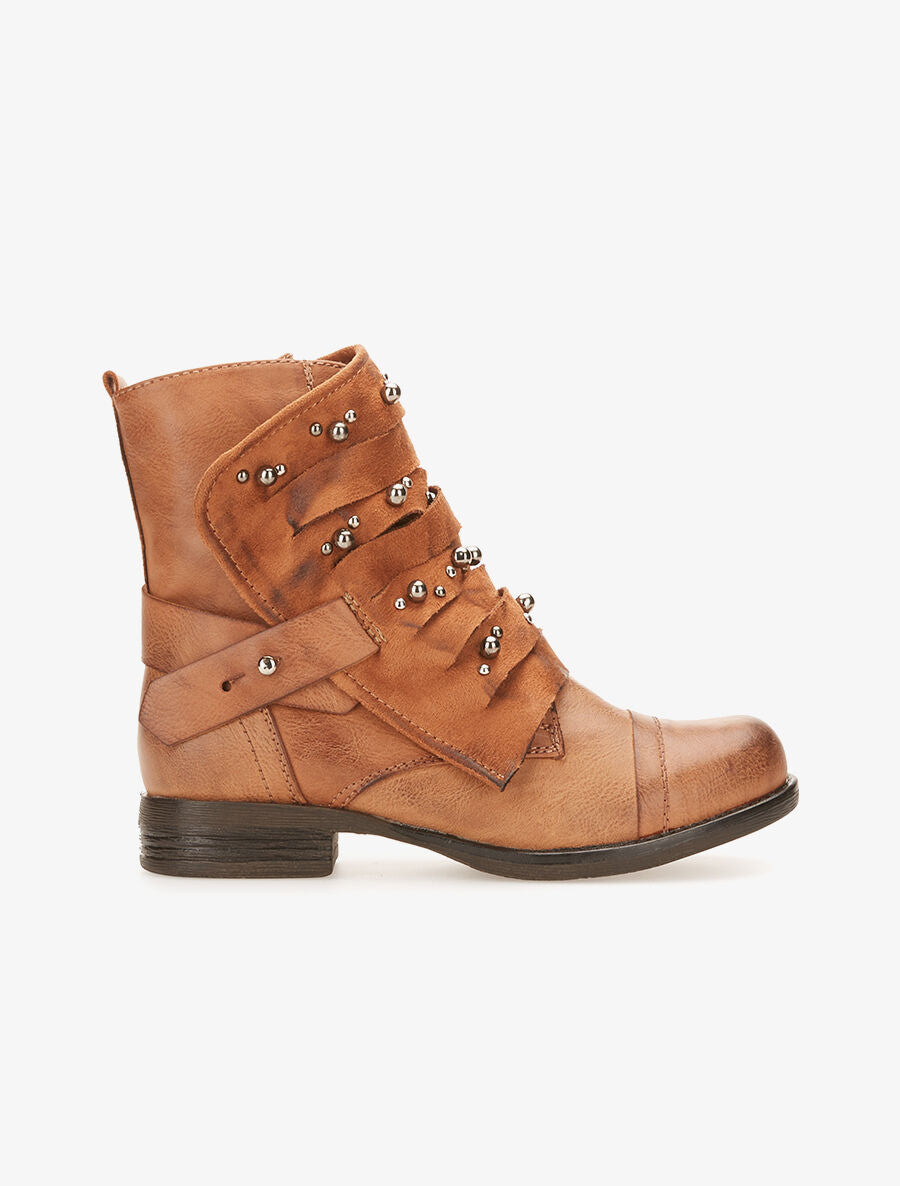 Boots avant recouvert de lanières - camel - 1