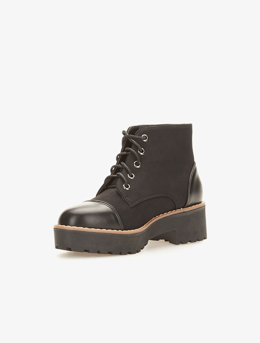 Boots hautes bimatière - noir - 3