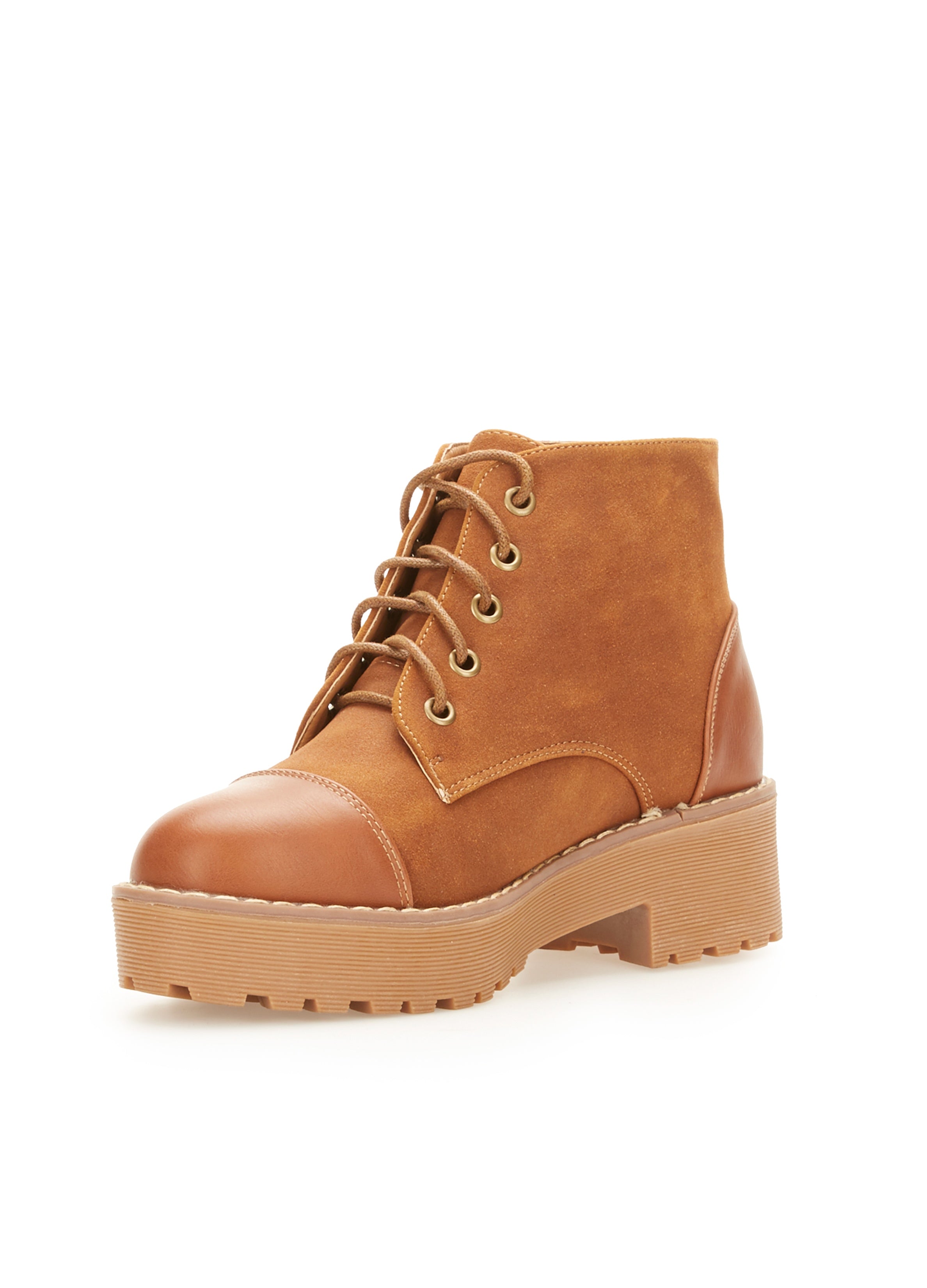 Boots hautes bimatière - Camel - 3