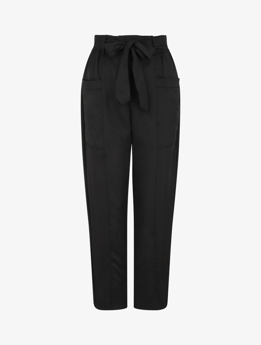 Pantalon élastiqué fluide - Noir - 4