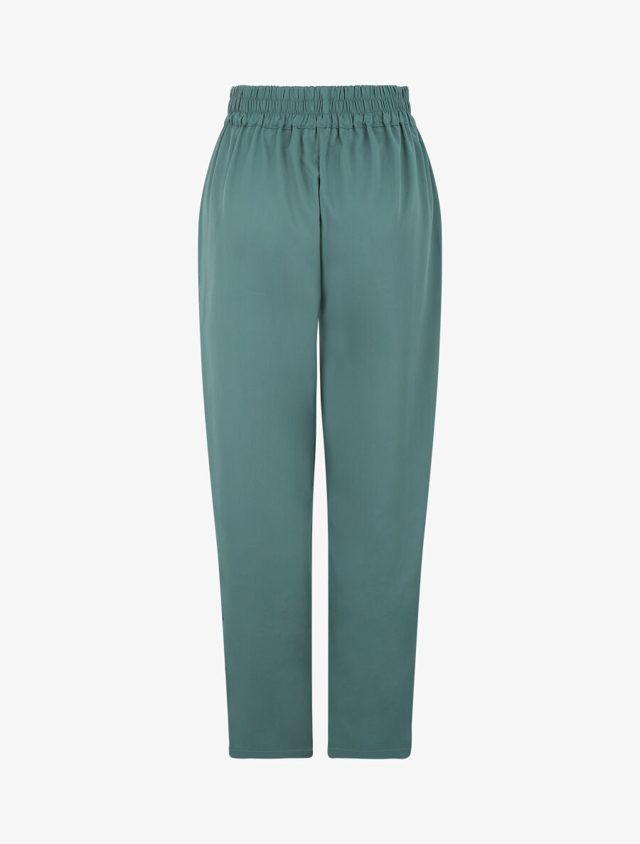 Pantalon élastiqué fluide - Vert - 2