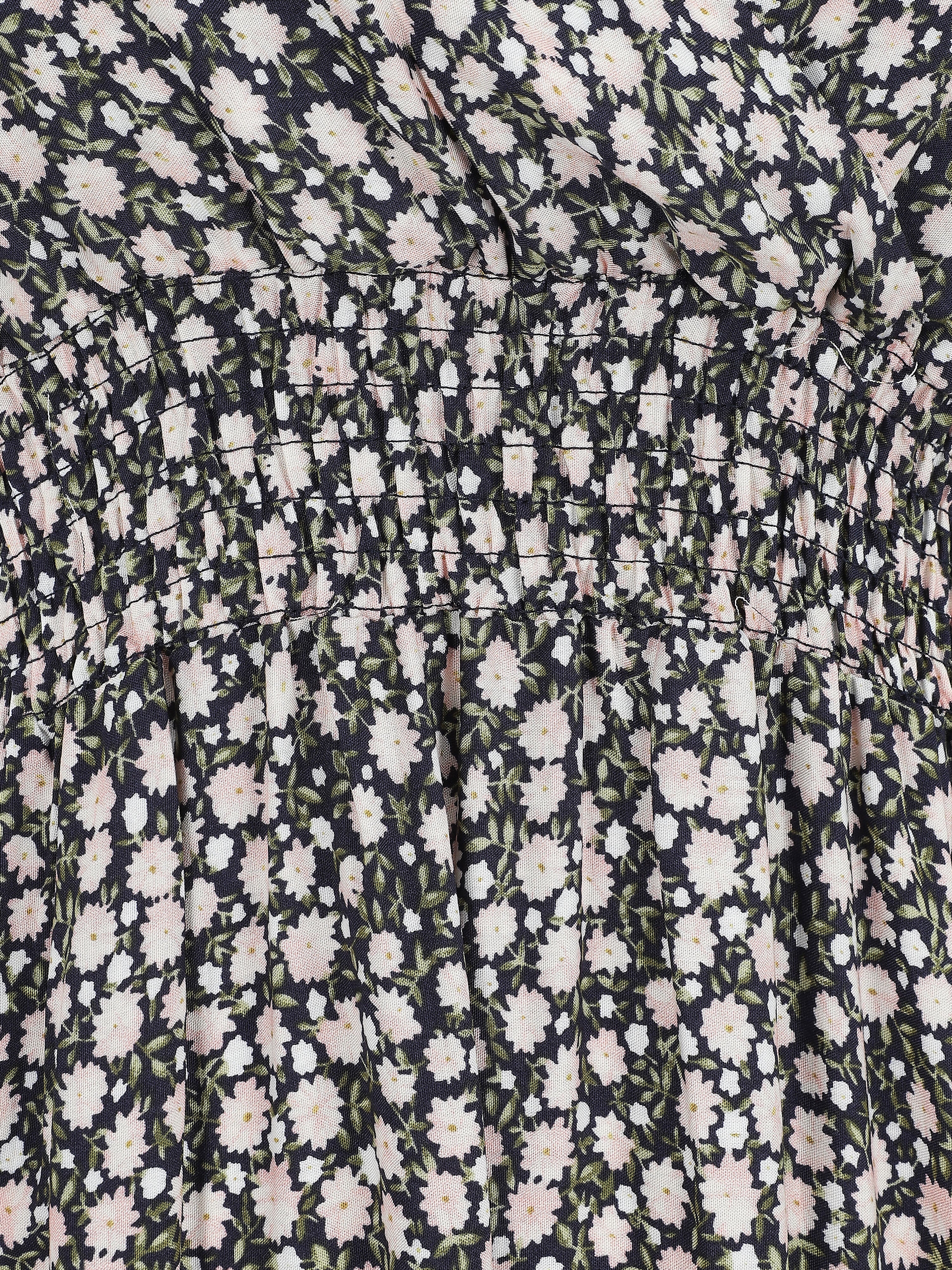 Robe longue à imprimé fleuri - Noir - 3