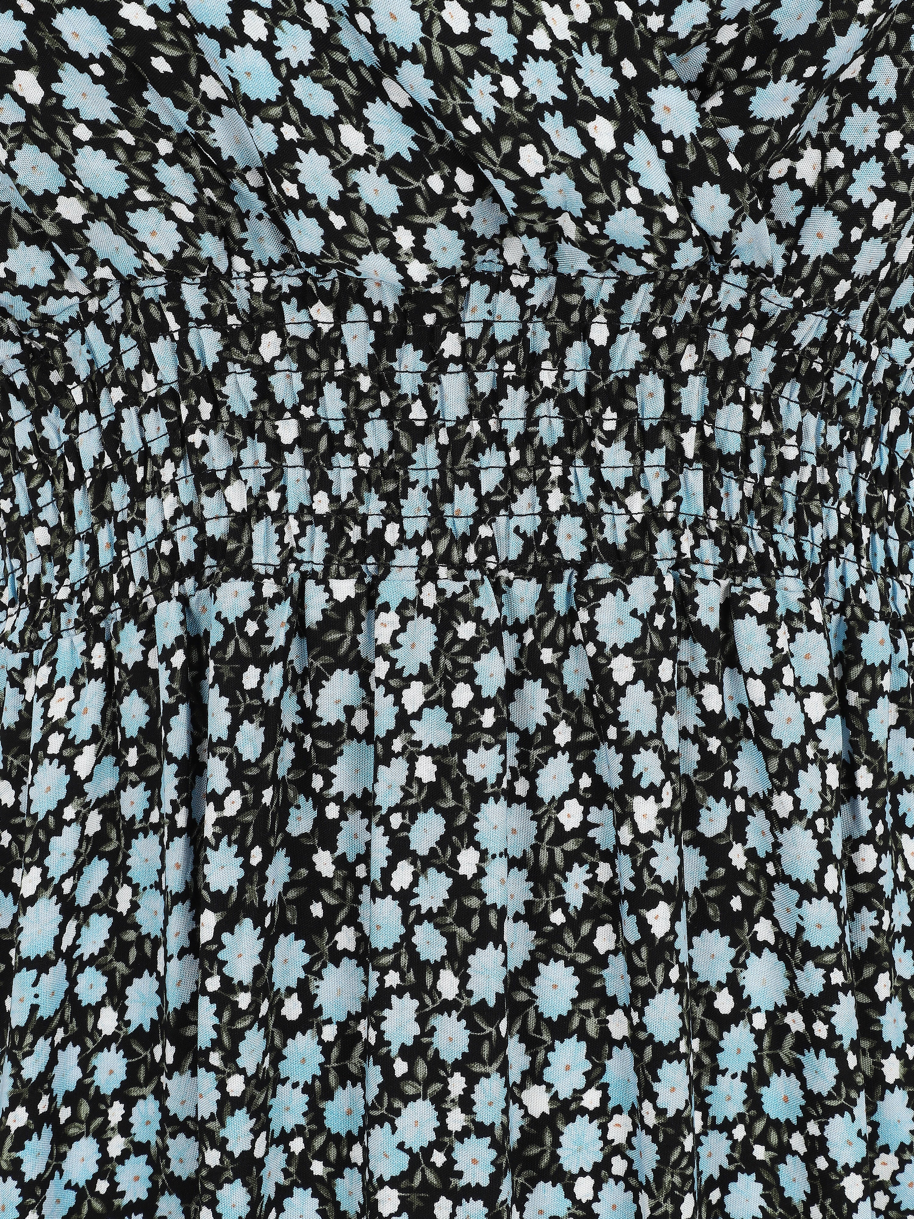 Robe longue à imprimé fleuri - Marine - 3