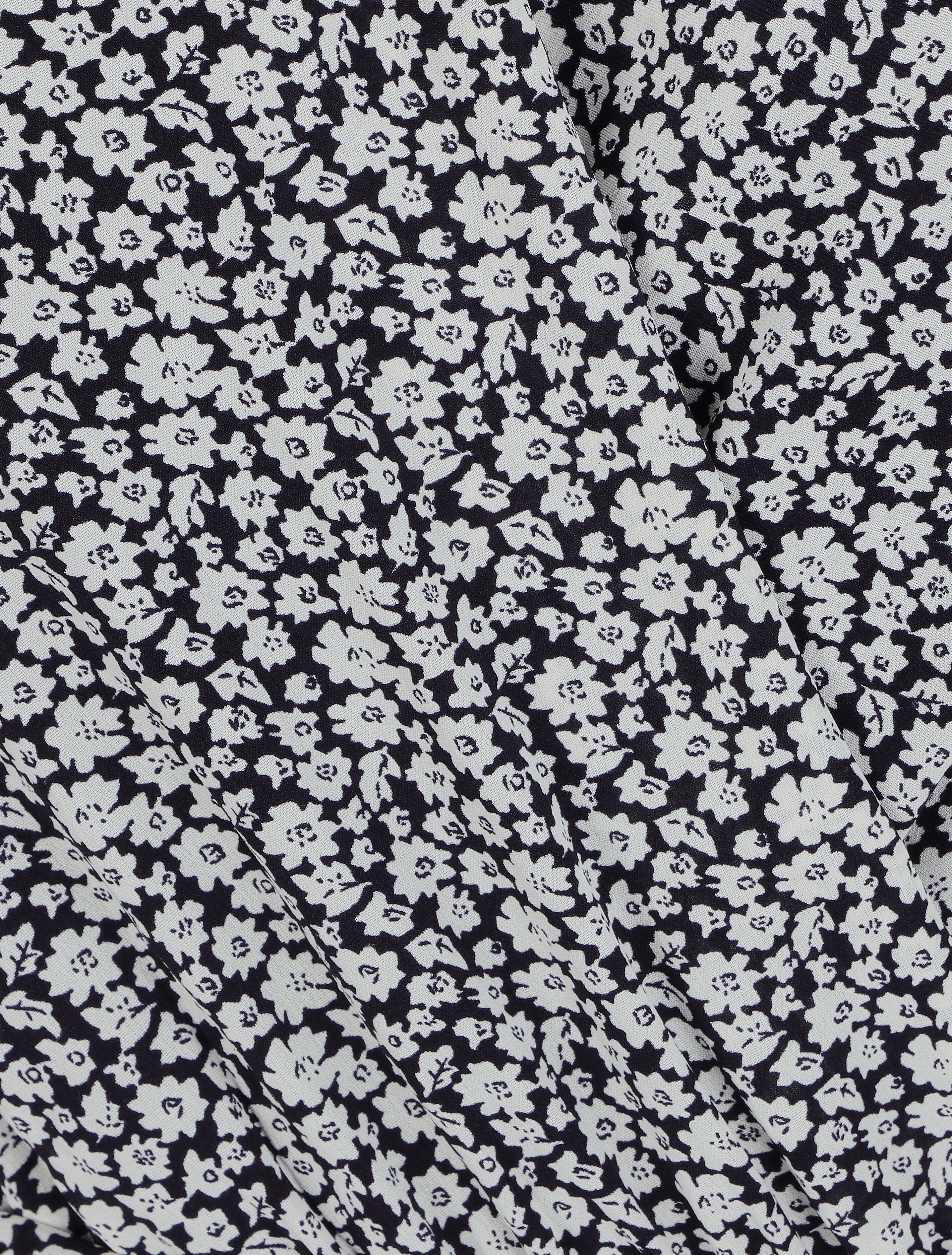 Robe mi-longue à imprimé fleuri - Noir - 3