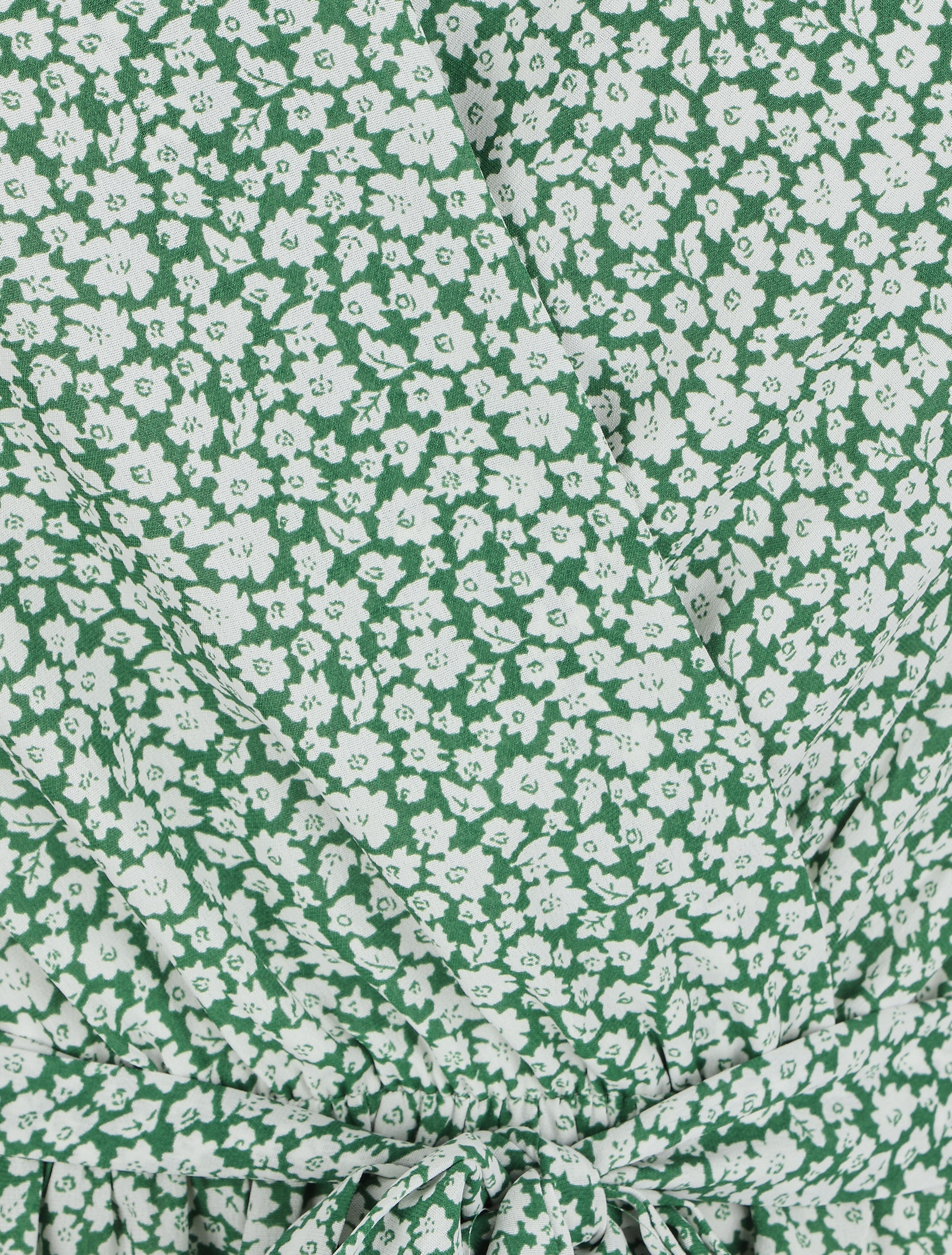 Robe mi-longue à imprimé fleuri - Vert - 3
