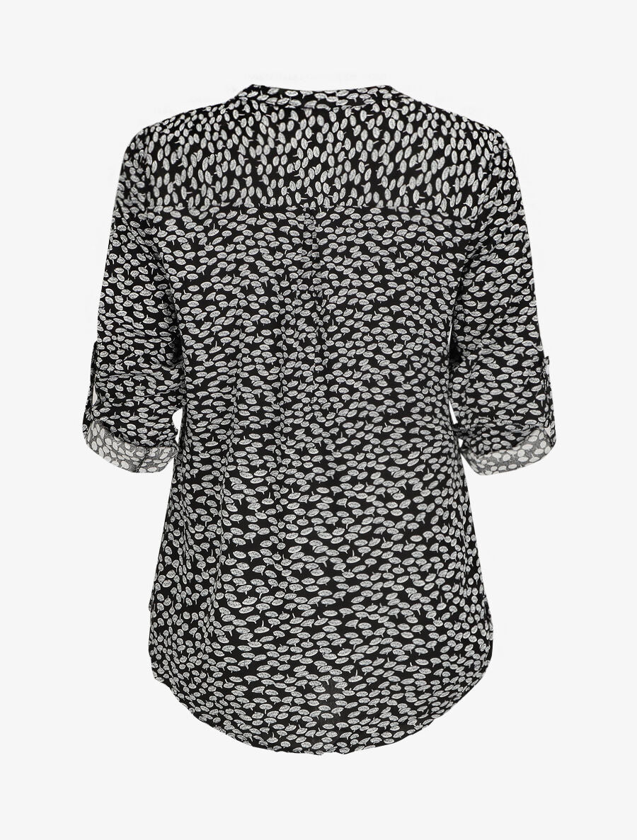 Blouse à imprimé pissenlit - Noir - 2