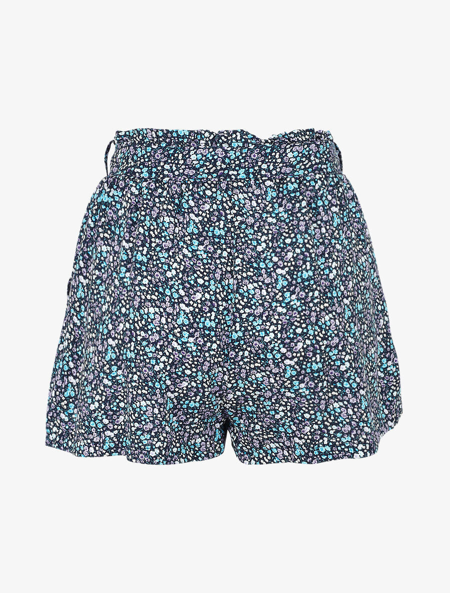 Short à imprimé petites fleurs - Marine - 2