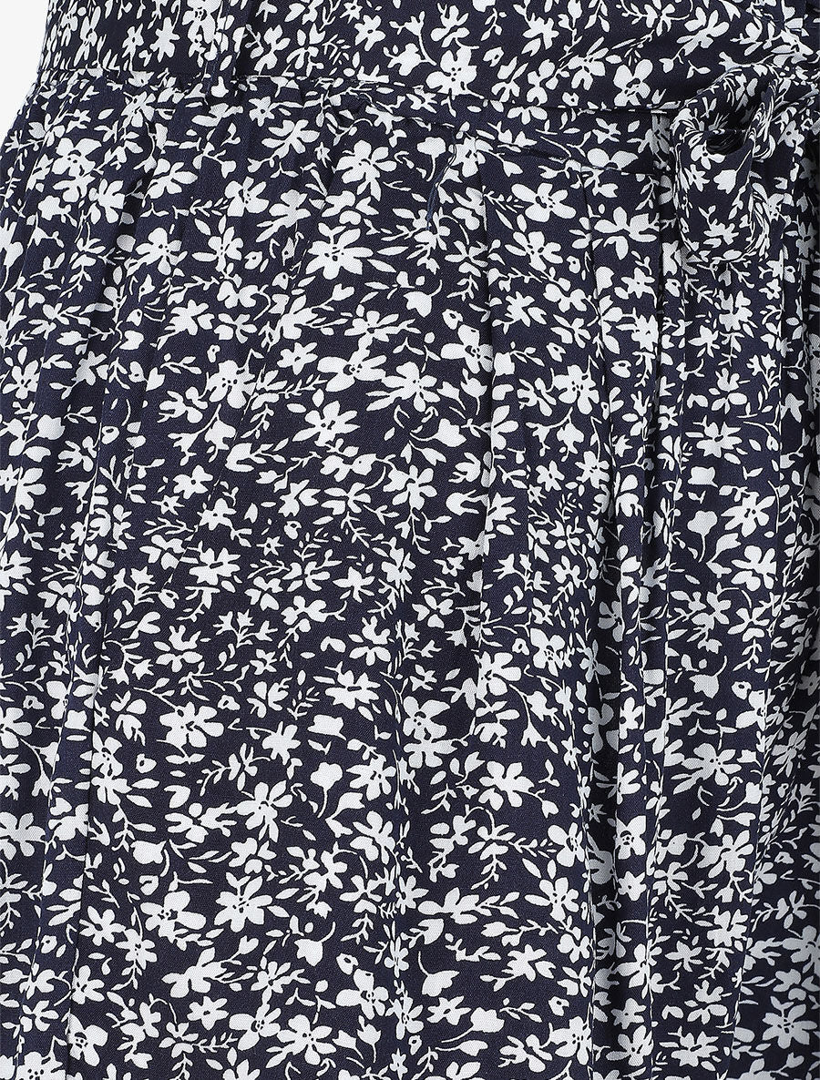 Short à imprimé fleuri - Marine - 3