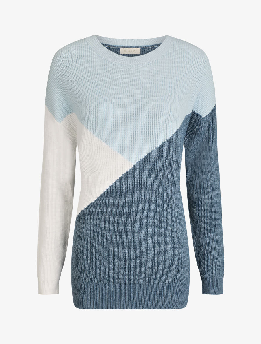Pull oversize à motif graphique - Bleu ciel/bleu gris - 1