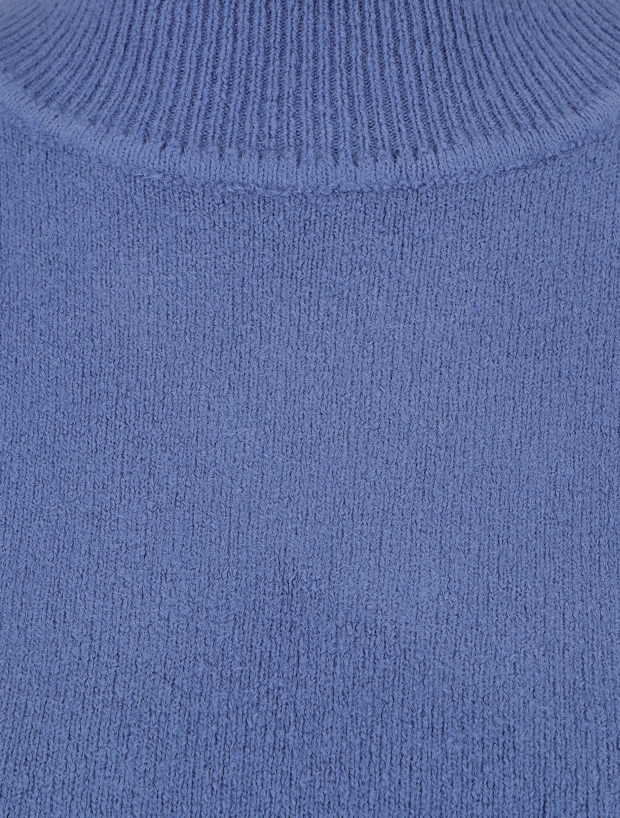 Pull col montant en laine mélangée - Bleu - 3