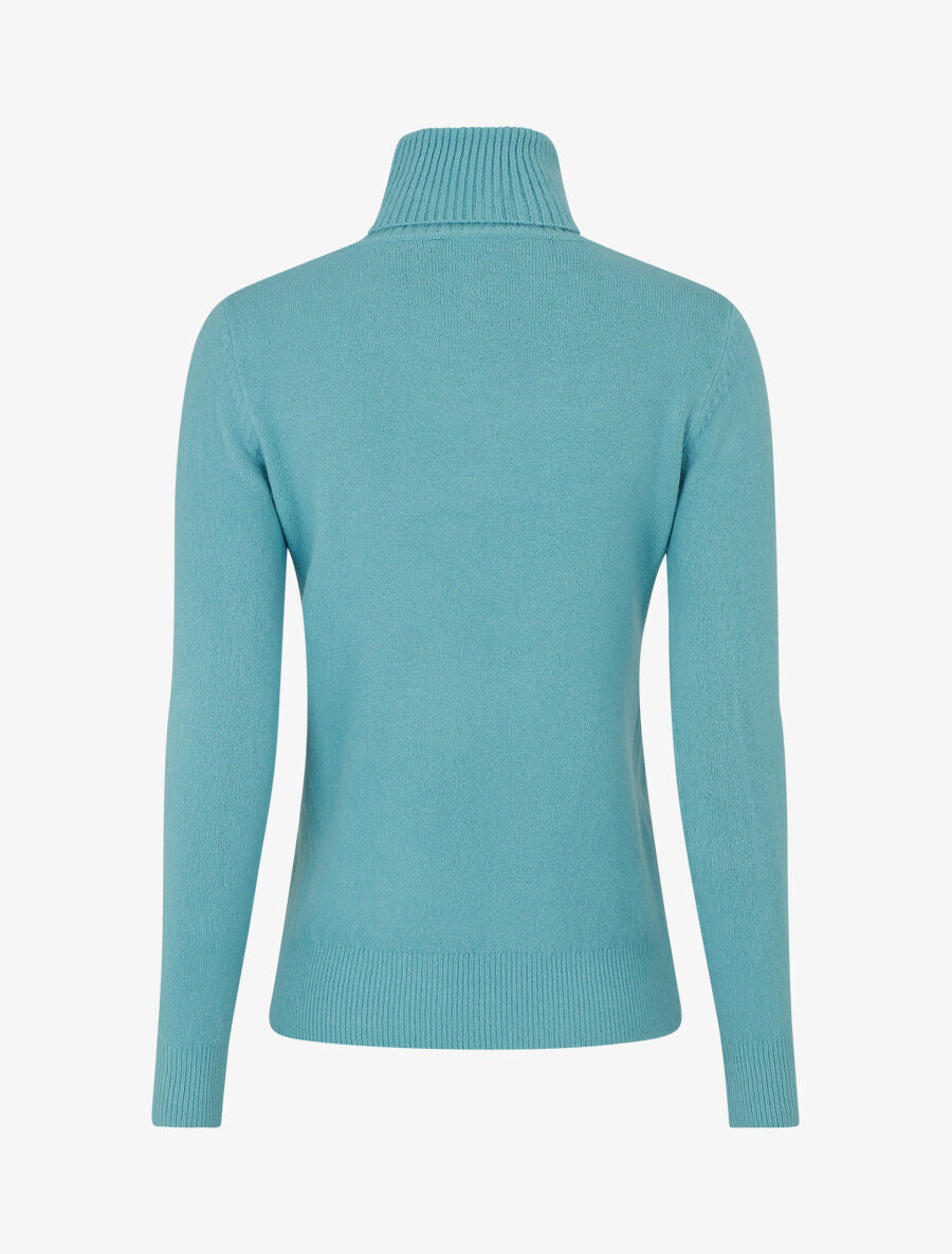 Pull col roulé en laine mélangée - Bleu clair - 2